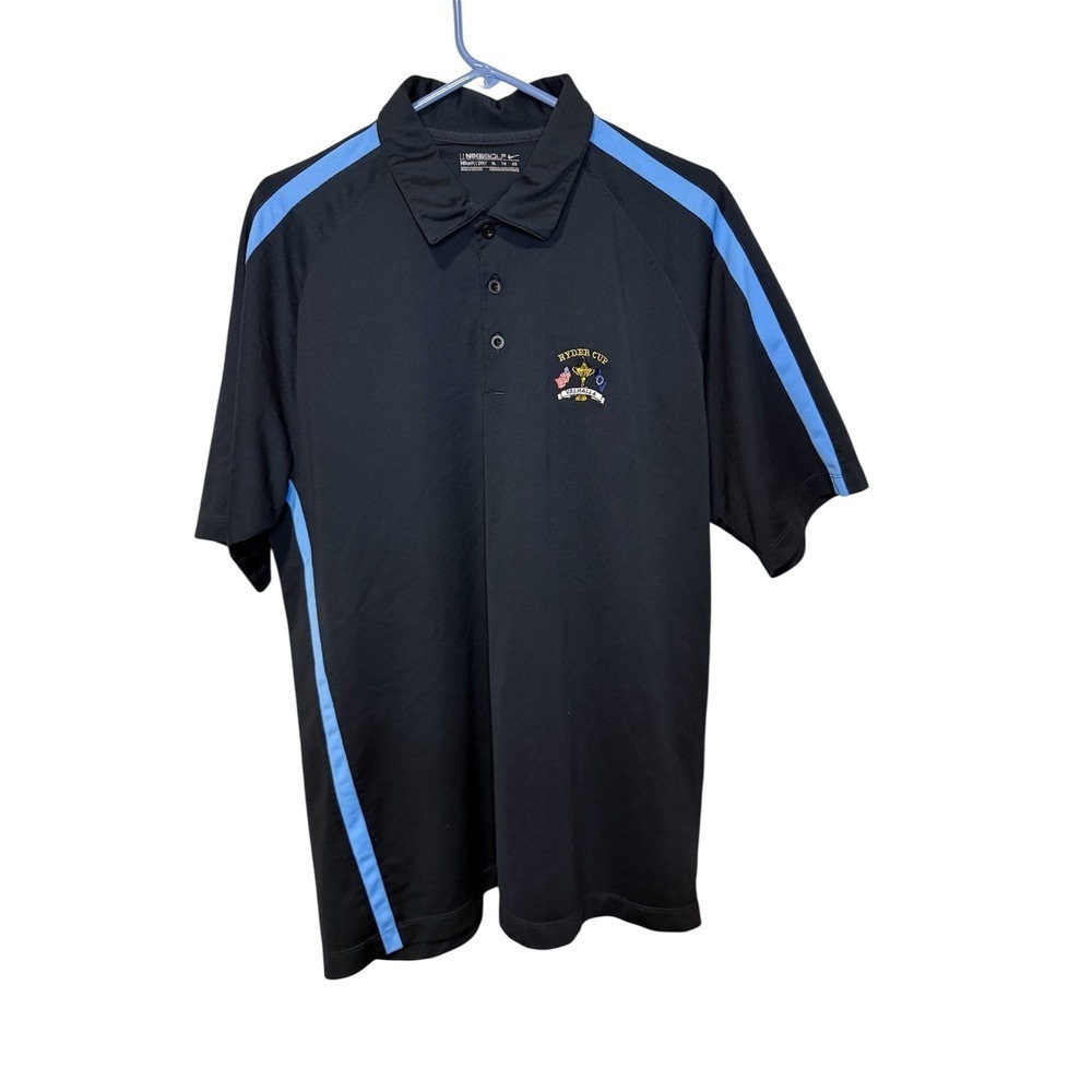 Nike Golf Ryder Cup Valhalla Polo Shirt Mens XL Short Sleeve Black Blue